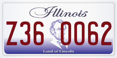 IL license plate Z360062
