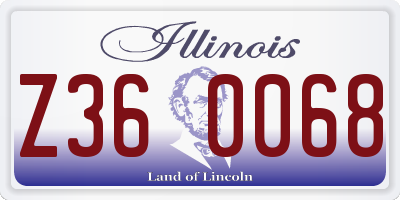 IL license plate Z360068