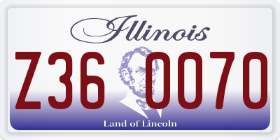 IL license plate Z360070