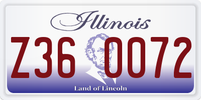 IL license plate Z360072