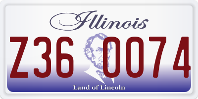 IL license plate Z360074