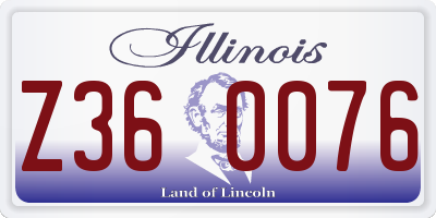 IL license plate Z360076