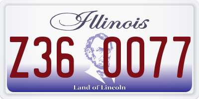 IL license plate Z360077
