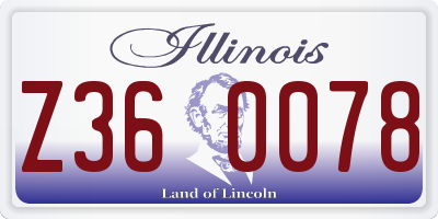 IL license plate Z360078