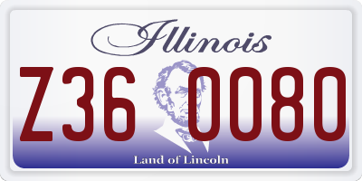 IL license plate Z360080