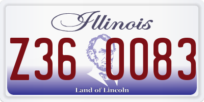 IL license plate Z360083