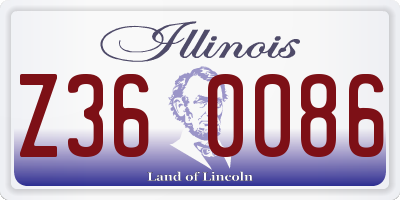 IL license plate Z360086