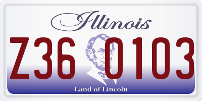 IL license plate Z360103