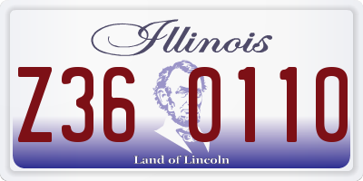 IL license plate Z360110