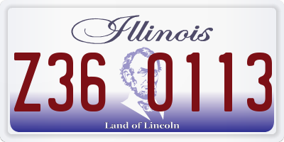 IL license plate Z360113