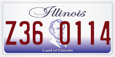 IL license plate Z360114