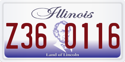 IL license plate Z360116