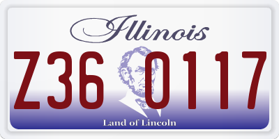 IL license plate Z360117