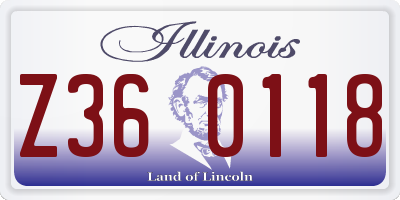 IL license plate Z360118