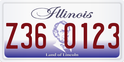 IL license plate Z360123
