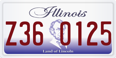 IL license plate Z360125