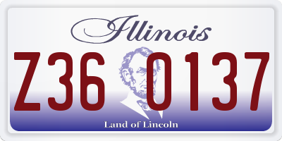 IL license plate Z360137