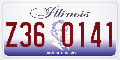 IL license plate Z360141