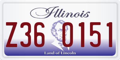 IL license plate Z360151