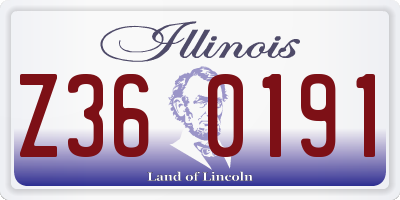 IL license plate Z360191