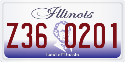 IL license plate Z360201