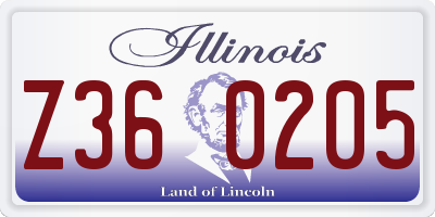 IL license plate Z360205