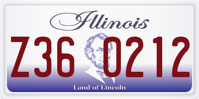 IL license plate Z360212