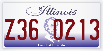 IL license plate Z360213