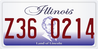 IL license plate Z360214