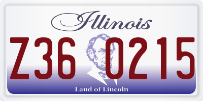IL license plate Z360215