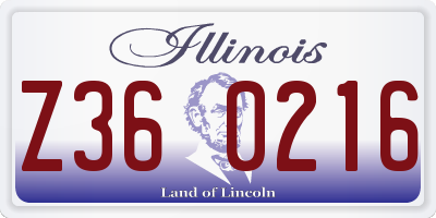 IL license plate Z360216