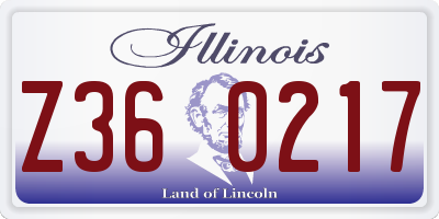 IL license plate Z360217