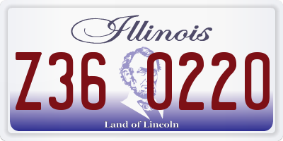 IL license plate Z360220