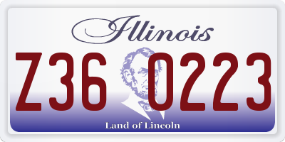 IL license plate Z360223