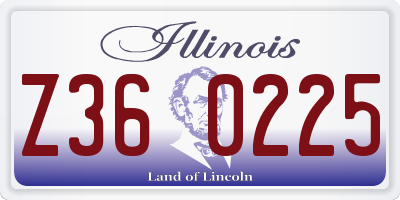 IL license plate Z360225