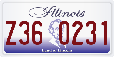 IL license plate Z360231