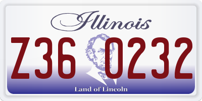 IL license plate Z360232