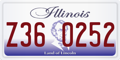 IL license plate Z360252