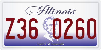 IL license plate Z360260