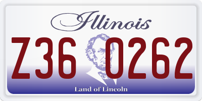 IL license plate Z360262