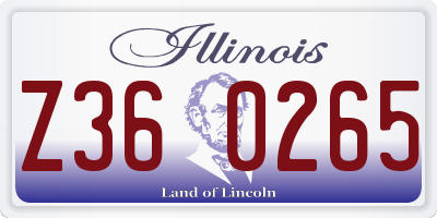IL license plate Z360265