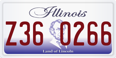 IL license plate Z360266