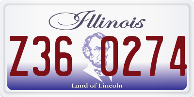 IL license plate Z360274