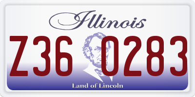 IL license plate Z360283