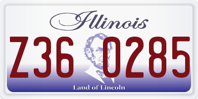 IL license plate Z360285