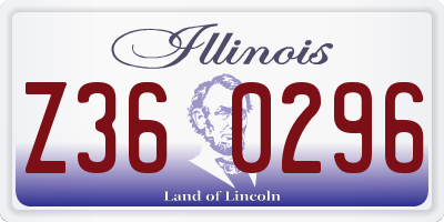 IL license plate Z360296