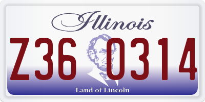 IL license plate Z360314