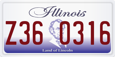 IL license plate Z360316