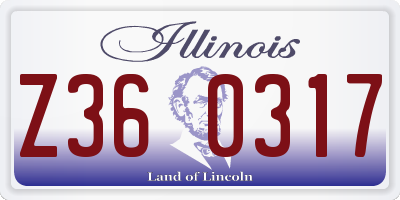 IL license plate Z360317
