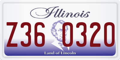 IL license plate Z360320